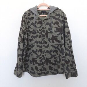 Express Mens Jacket Size L Camo Hoodie Streetwear Military Urban‎ Outerwear